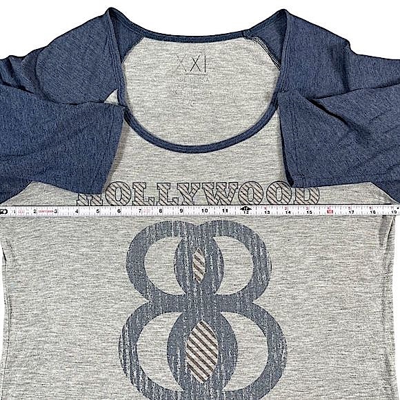 XXI size large grey & blue baseball style shirt with “Hollywood Rebels” on front - Picture 6 of 8